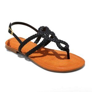 NWT Women's Braided Thong Ankle Strap Sandals